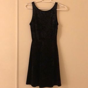 Open back crushed velvet dress